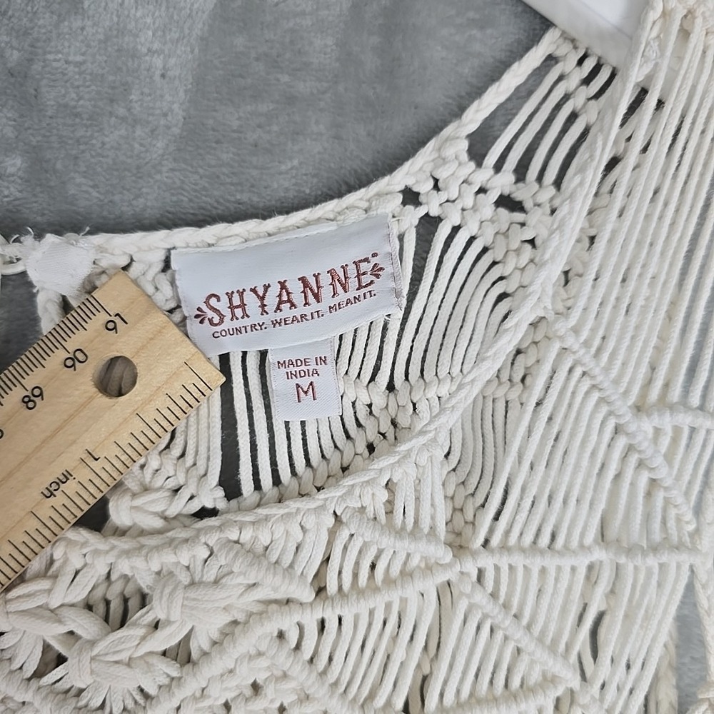 Shyanne Crochet Mini Dress Medium Cream Boho Chic Western Rodeo - Picture 5 of 8